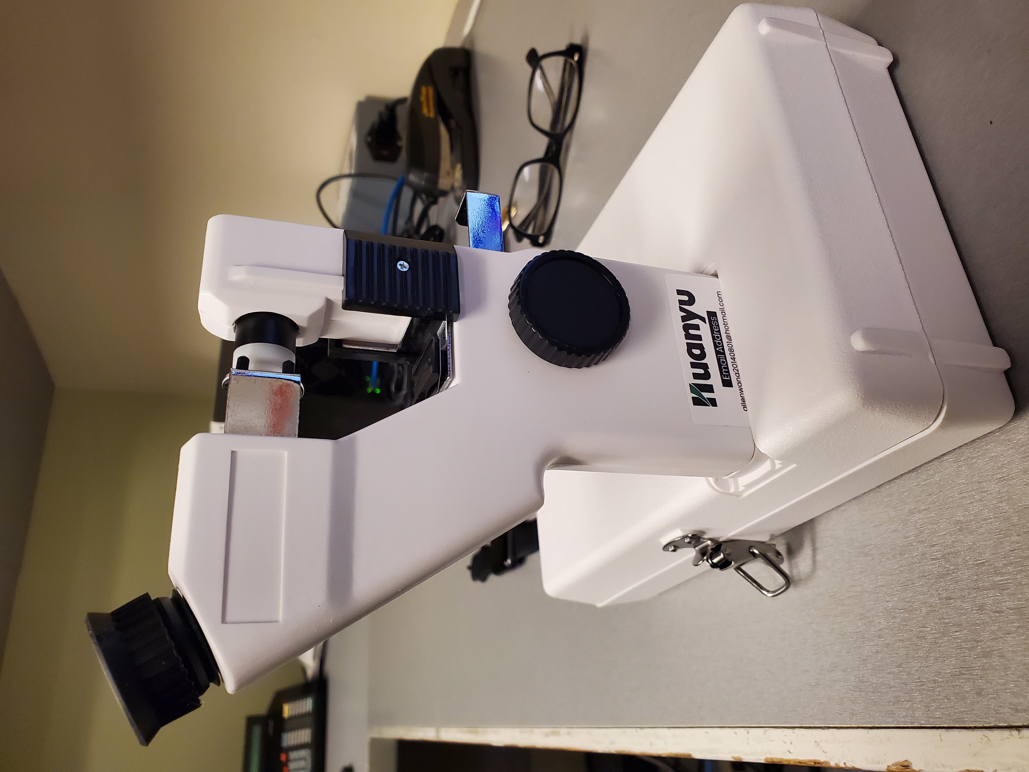 3. The lensometer successfully mounted on the case.